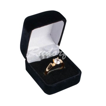  custodie per proposta 6,3 x 4,3&  Velvet Jewelry Box Ring Gift Box set presentazione   Scatole  matrimonio singolo anello box  6 confezione di scatola set   grigio fidanzamento 